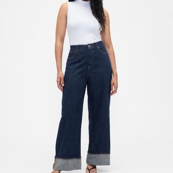 Wide Leg Wide Cuff Jeans - Picture 9 of 10